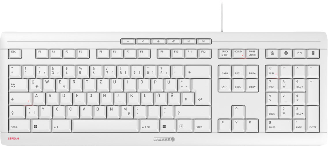 CHERRY Tastatur STREAM Keyboard, USB, hellgrau, deutsches QWERTZ-Layout