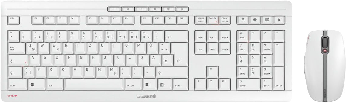 CHERRY Tastatur-Maus Set STREAM Desktop, Wireless, hellgrau, deutsches QWERTZ-Layout