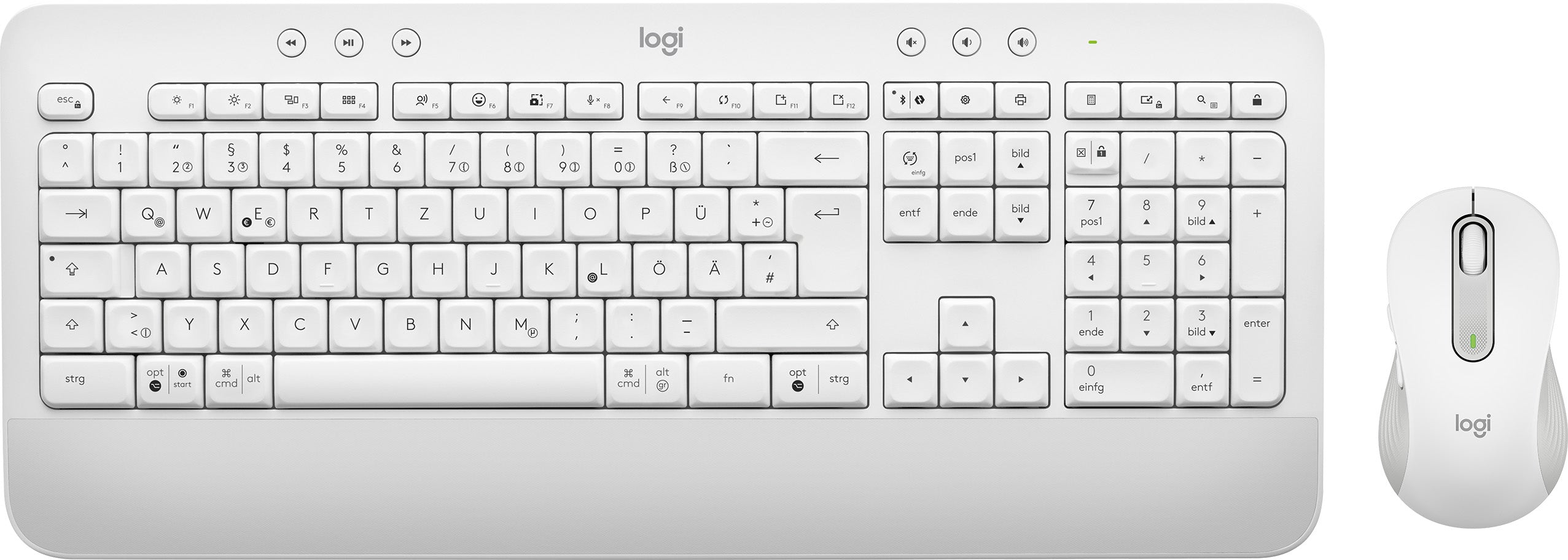 LOGITECH Tastatur-Maus Set MK650, Wireless, Bluetooth, weiss