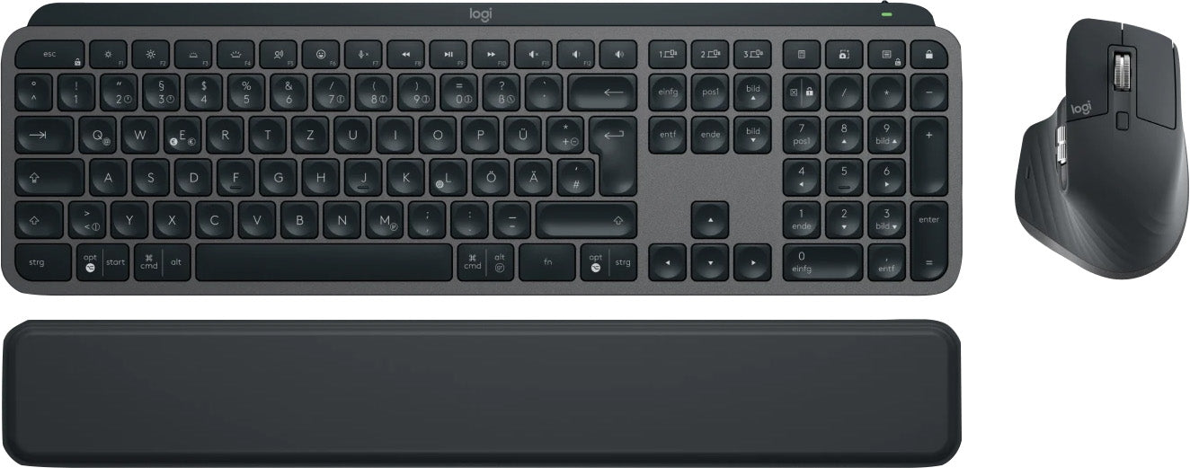LOGITECH Tastatur-Maus Set MX Keys S, Wireless, Bluetooth, grafit