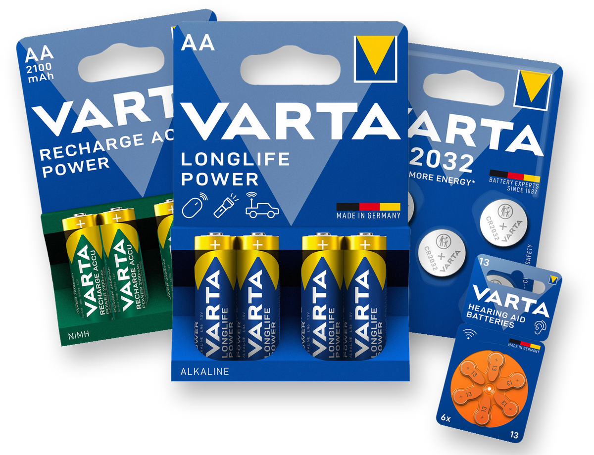 VARTA Batterien, Akkus, Knopfzellen und Hörgerätebatterien in Originalverpackung