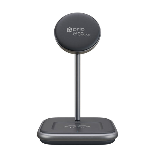 prio 15W 2-in-1 Wireless Charger MAG (USB C) schwarz