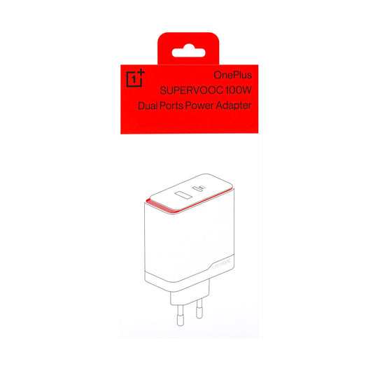 OnePlus 100 W Supervooc Dual-Wandladegerät (Typ-C und USB-A) (inkl. Kabel)