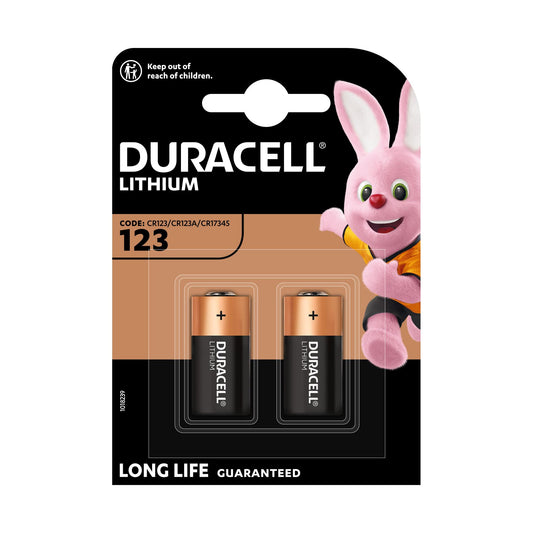 DURACELL Batterie Lithium CR123A, 3V Photo, Ultra, Retail Blister (2-Pack)