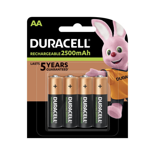 DURACELL Akku NiMH AA HR06, 1.2V/2500mAh Rechargeable, Pre-charged, Retail Blister (4-Pack)