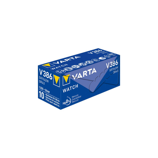 VARTA Batterie Silver Oxide Knopfzelle 386, SR43, 1.55V Watch, Retail (10-Pack)