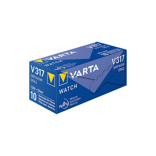 VARTA Batterie Silver Oxide Knopfzelle 317, SR62, 1.55V Watch, Retail (10-Pack)