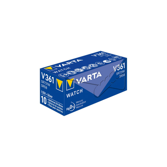 VARTA Batterie Silver Oxide Knopfzelle 361, SR58, 1.55V Watch, Retail (10-Pack)