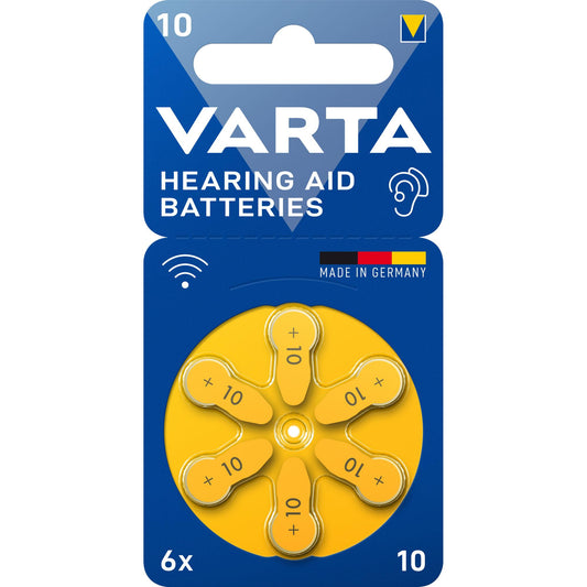 VARTA Batterie Zinc Air 10, 1.4V Retail Blister (6-Pack)