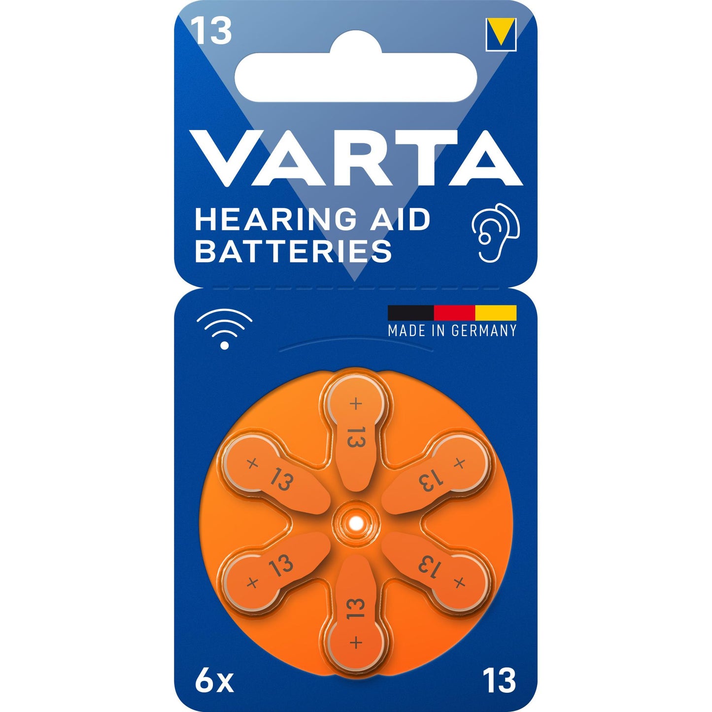 VARTA Batterie Zinc Air 13, 1.4V Retail Blister (6-Pack)