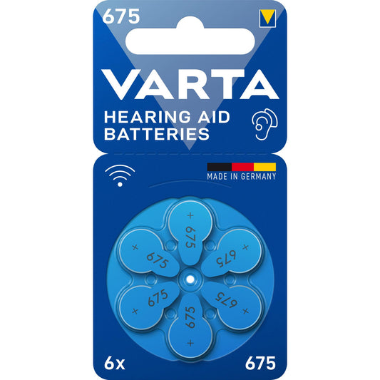 VARTA Batterie Zinc Air 675, 1.4V Retail Blister (6-Pack)