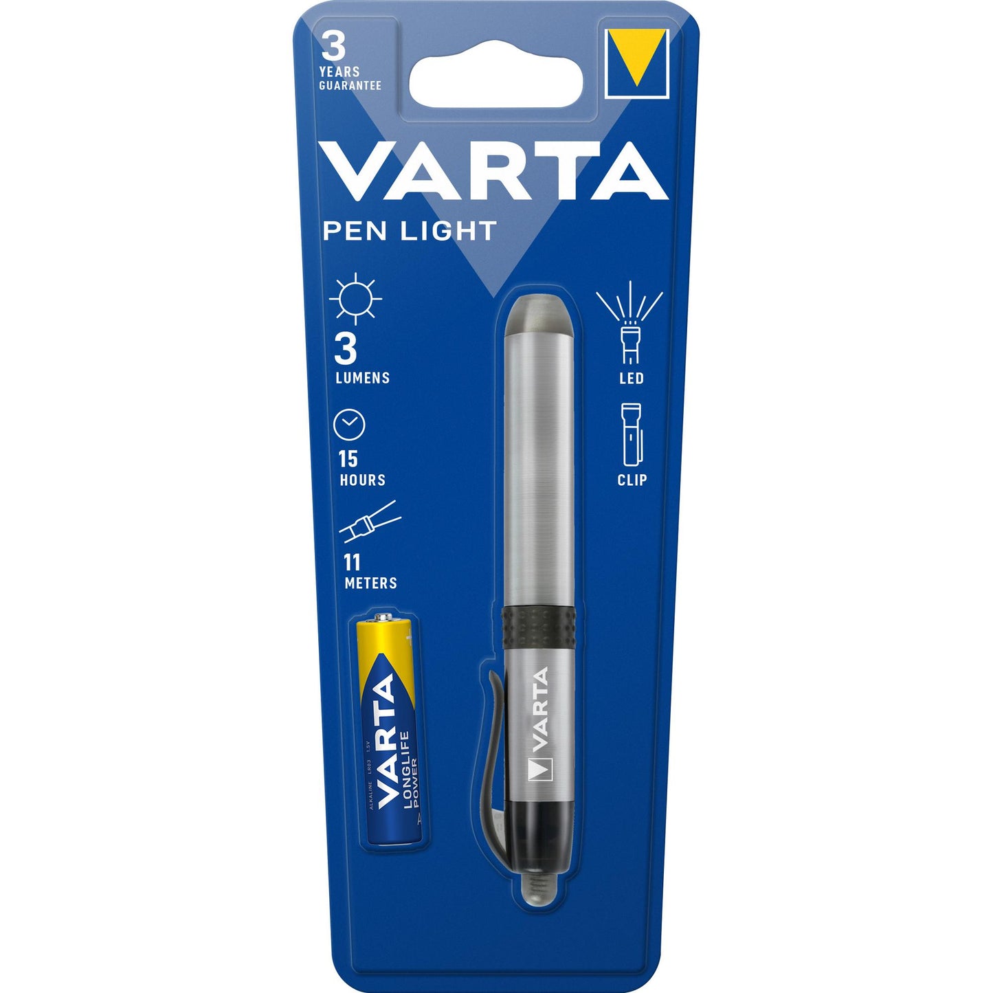 VARTA LED Taschenlampe Easy Line Pen Light, 3lm inkl. 1x Batterie Alkaline AAA, Retail Blister