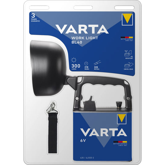 VARTA LED Taschenlampe Work Line BL40 - 190lm inkl. 1x 4LR25 Retail Blister