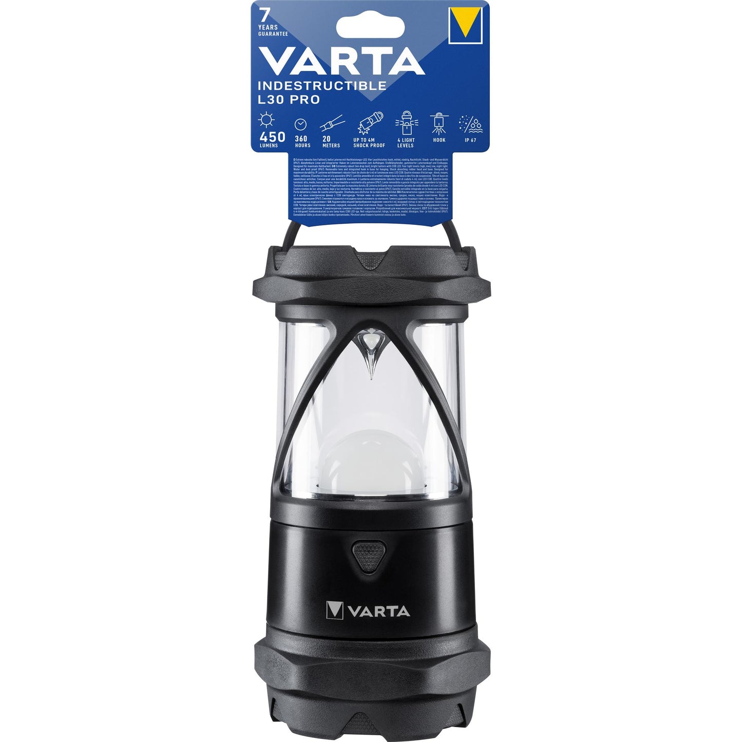 VARTA Indestructible L30 Pro LED Taschenlampe - 450lm exkl. 6x AA Alkaline Batterie Retail Blister