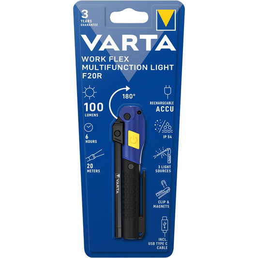 VARTA Work Flex Line LED Taschenlampe Multifunction Light - 100lm inkl. Lithium-Ionen Akku Retail Blister