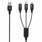 prio 3in1 Micro USB & USB C & Lightning auf USB-A-Kabel (3A, 1,2m) schwarz