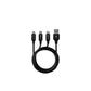 prio 3in1 Micro USB & USB C & Lightning zu USB-A-Kabel (0,6m)