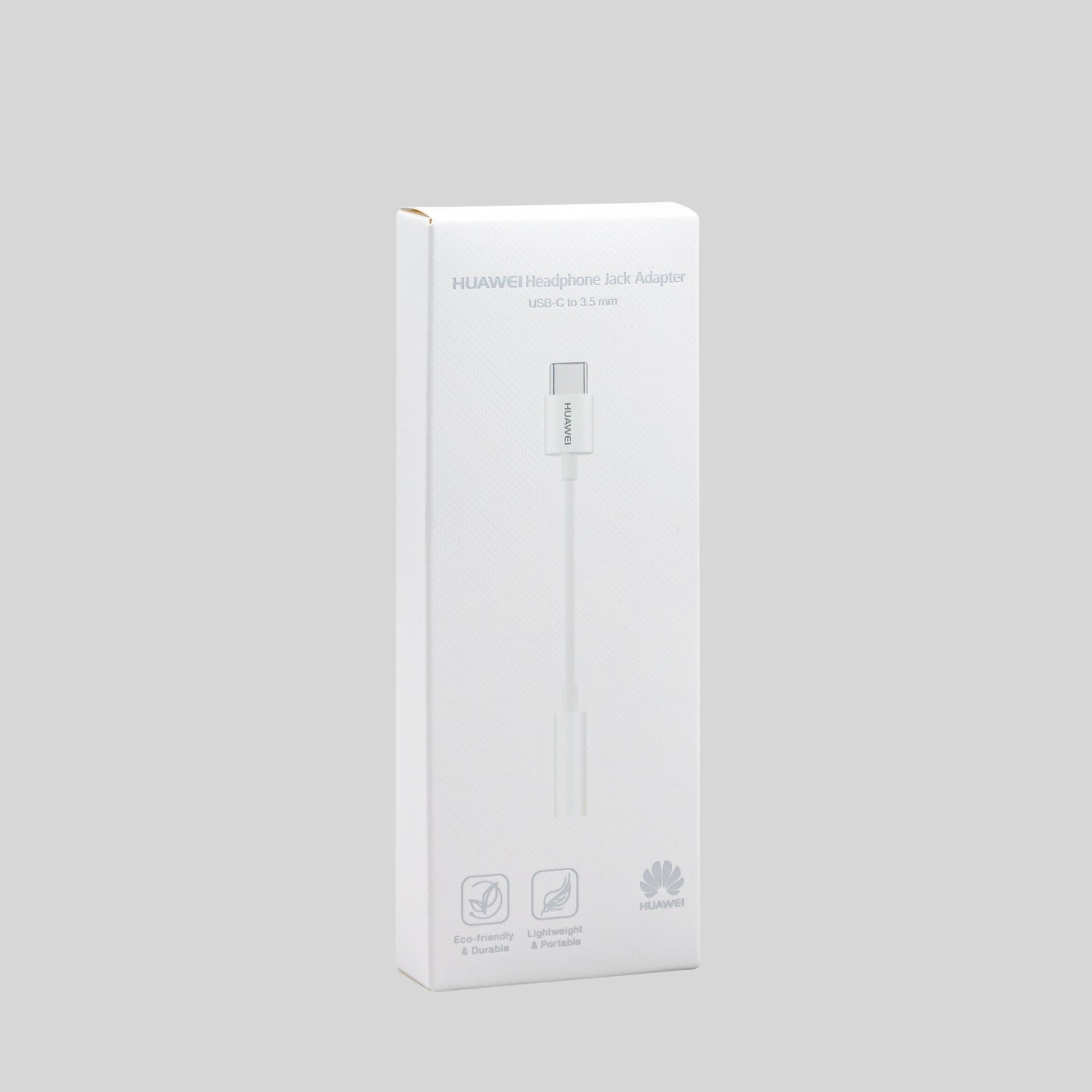 Huawei Headphone Jack Adapter Verpackung Hintergrund Grau