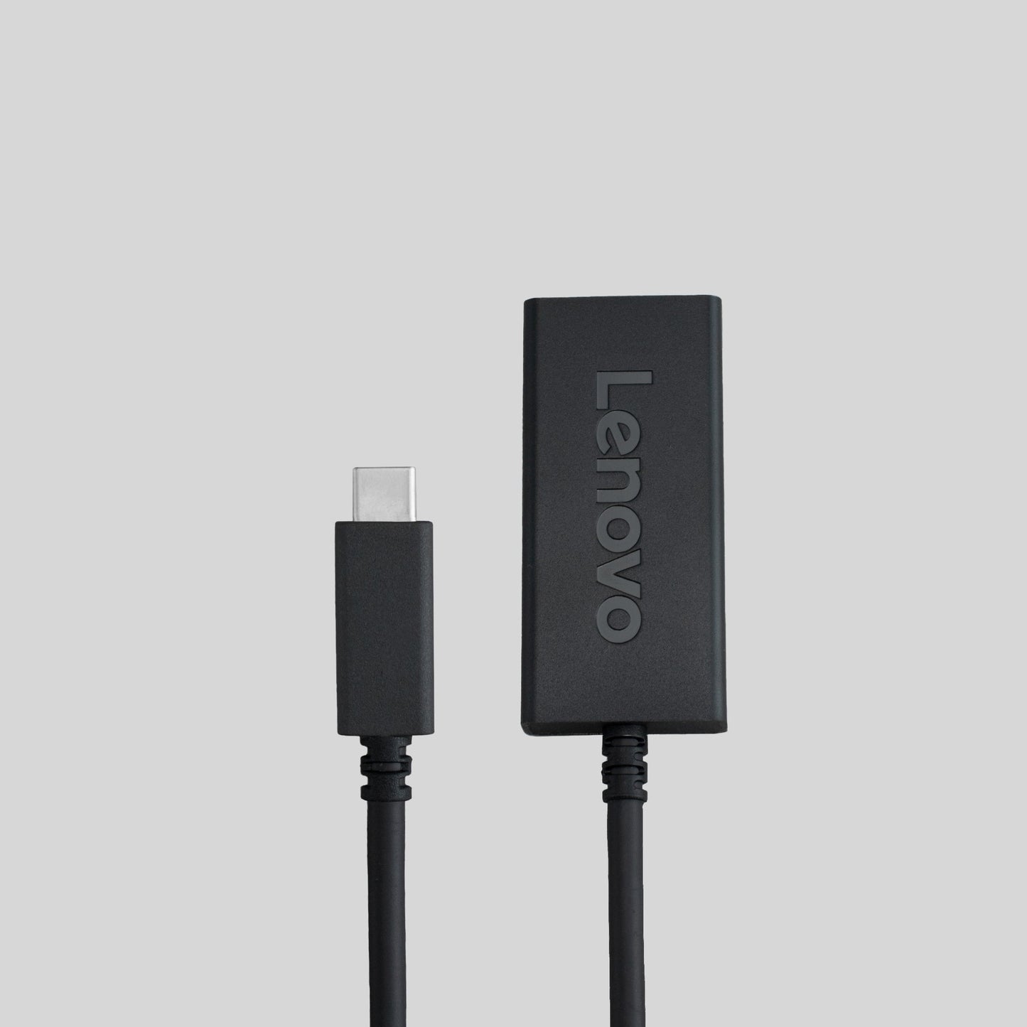 Lenovo USB-C auf HDMI 2.0b Adapter ohne Verpackung Hintergrund Grau