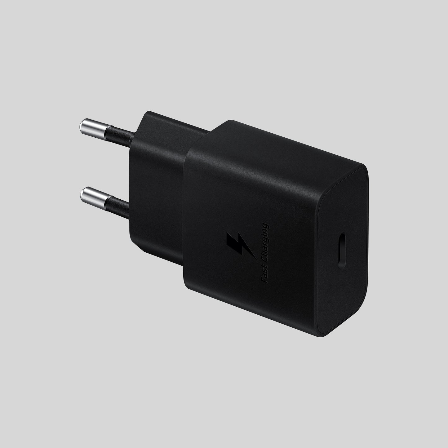 Samsung Power Travel Adapter EP-T1510 ohne Kabel Ansicht seitlich ohne Verpackung Hintergrund Grau