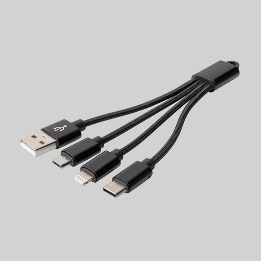 DIGITUS 3-in-1 USB Kabel ohne Verpackung Hintergrund Grau